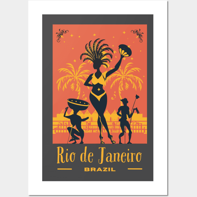 Carnaval - Rio de Janeiro - Brazil Wall Art by goodoldvintage